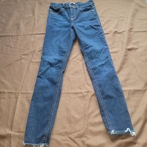 Highrise Cropped Legging Blue Women's Jeans